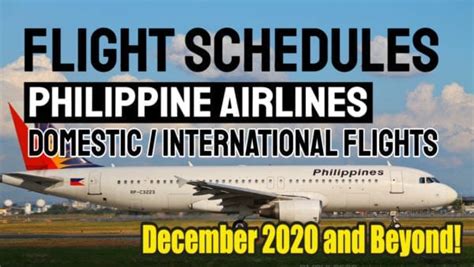Philippine Airlines Flight Schedule December 2020.